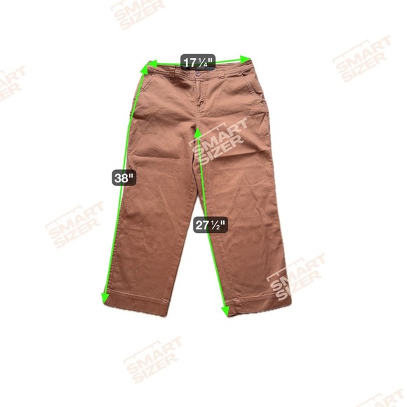 A New Day Women's Straight Crop Pants Brown Size 12 Stretch High Rise - Picture 2 of 4